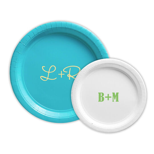 Large Initials Paper Plates